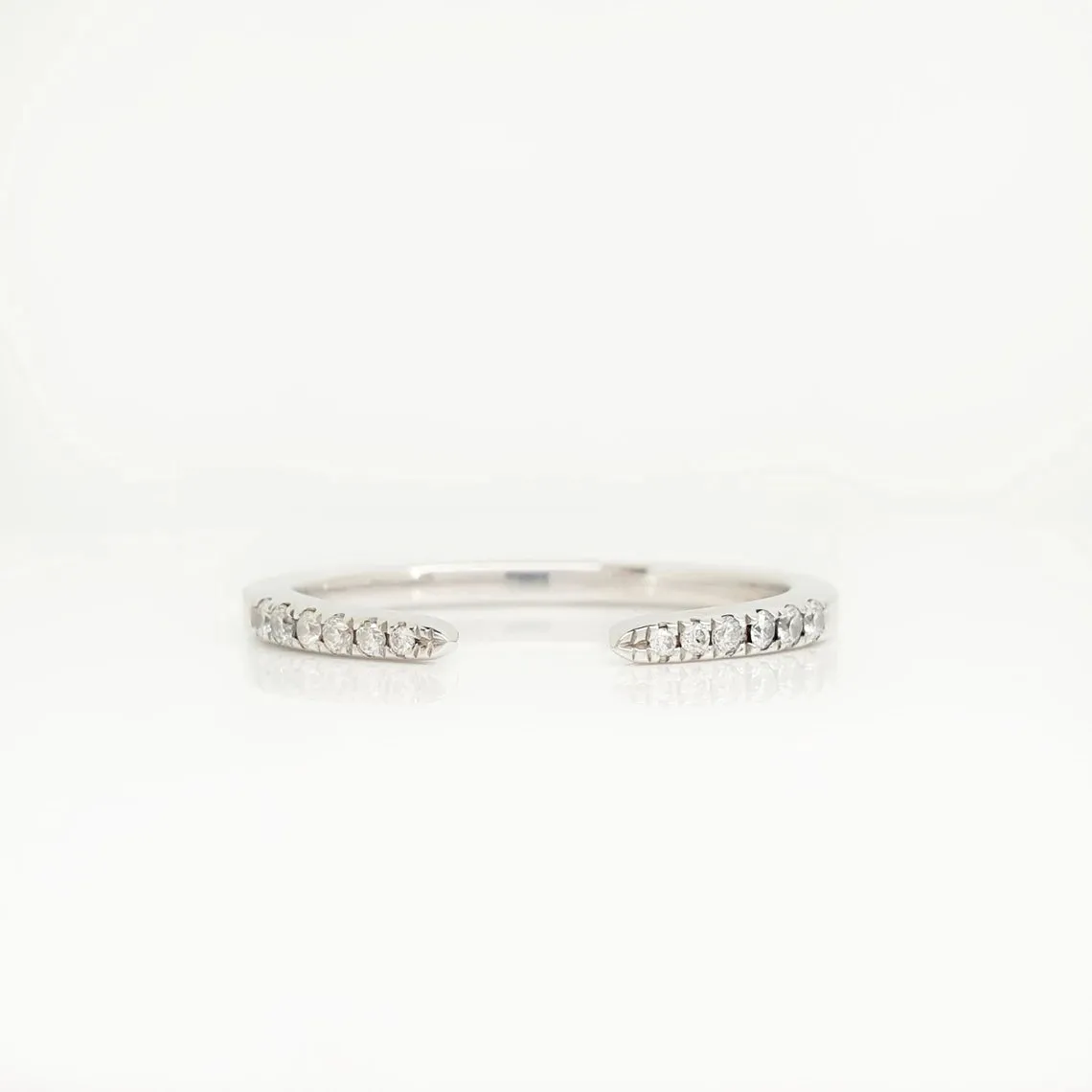 Diamond open matching wedding band