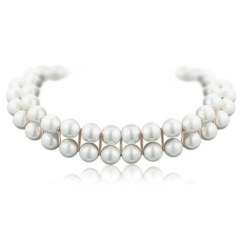 Double-layer Retro Pearl Choker