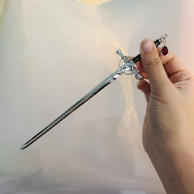 Elegant Crystal Pendant Sword Hair Fork Hair Pin