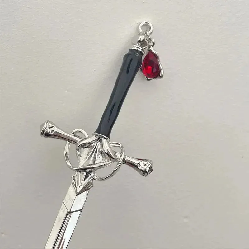 Elegant Crystal Pendant Sword Hair Fork Hair Pin