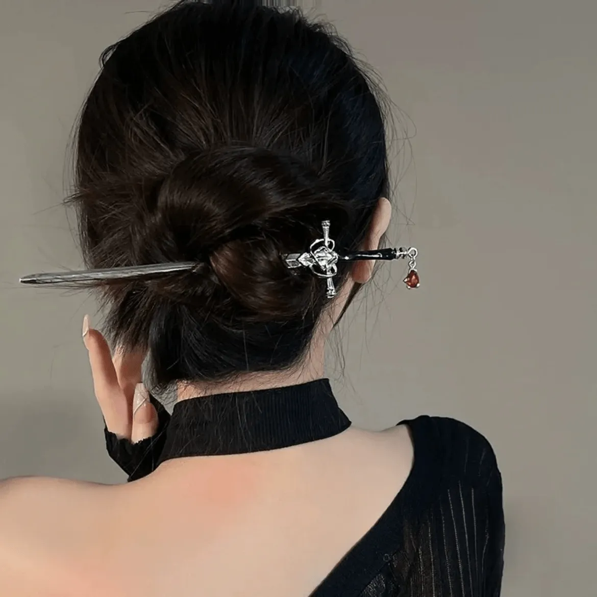 Elegant Crystal Pendant Sword Hair Fork Hair Pin