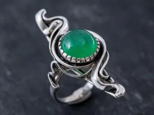 Emerald Statement Ring - Green Vintage Ring - Long Emerald Ring