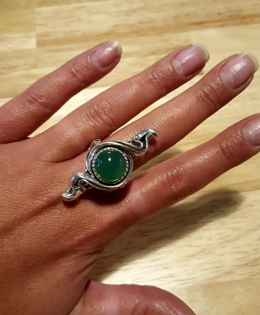 Emerald Statement Ring - Green Vintage Ring - Long Emerald Ring