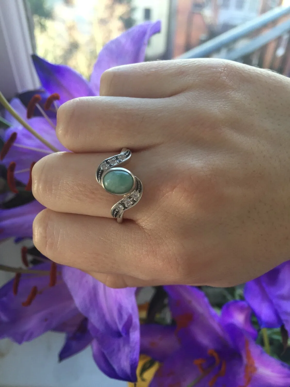 Emerald Vintage Ring - May Birthstone Ring - Emerald Bezel Ring