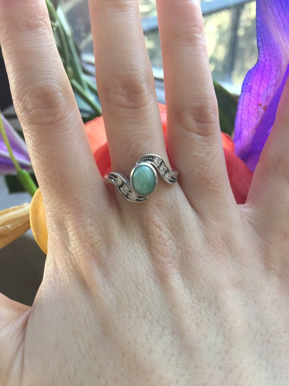 Emerald Vintage Ring - May Birthstone Ring - Emerald Bezel Ring