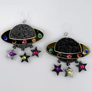 Exaggerated Universe Dangles Hypoallergenic Earrings for Sensitive Ears Made with Plastic Posts