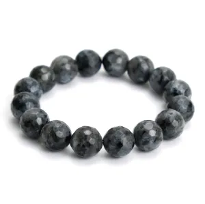 Faceted Black Labradorite Stretch Bracelet