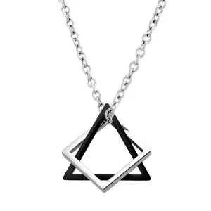 Geometric Duo Steel Pendant Necklace