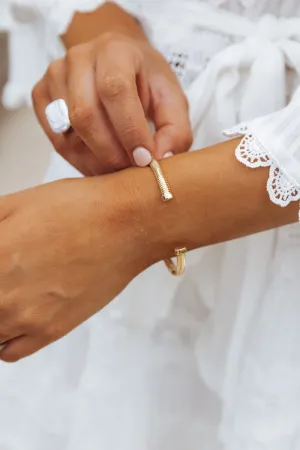 Gold Coiled Metallic Cuff Bracelet