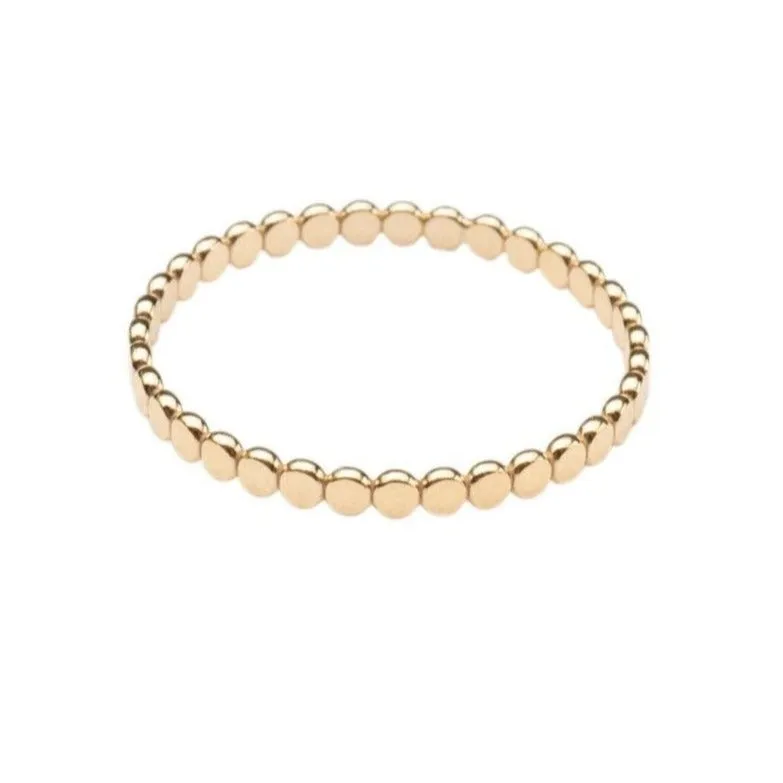 Gold Filled Flat Beaded Stacking Ring