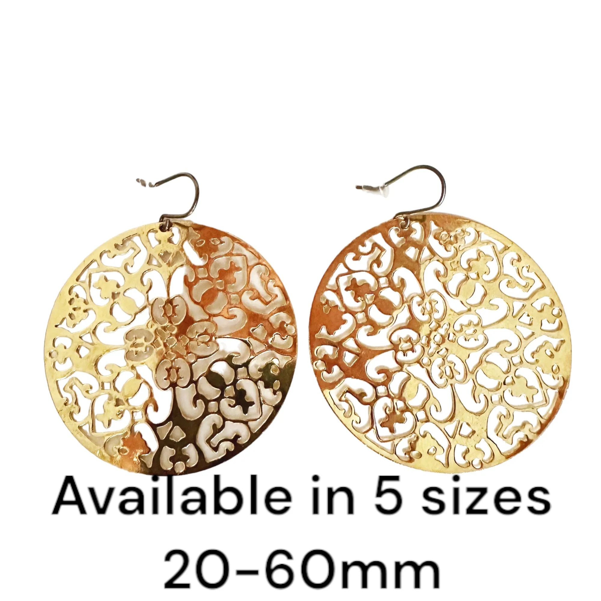 Gold Geometric disc earrings