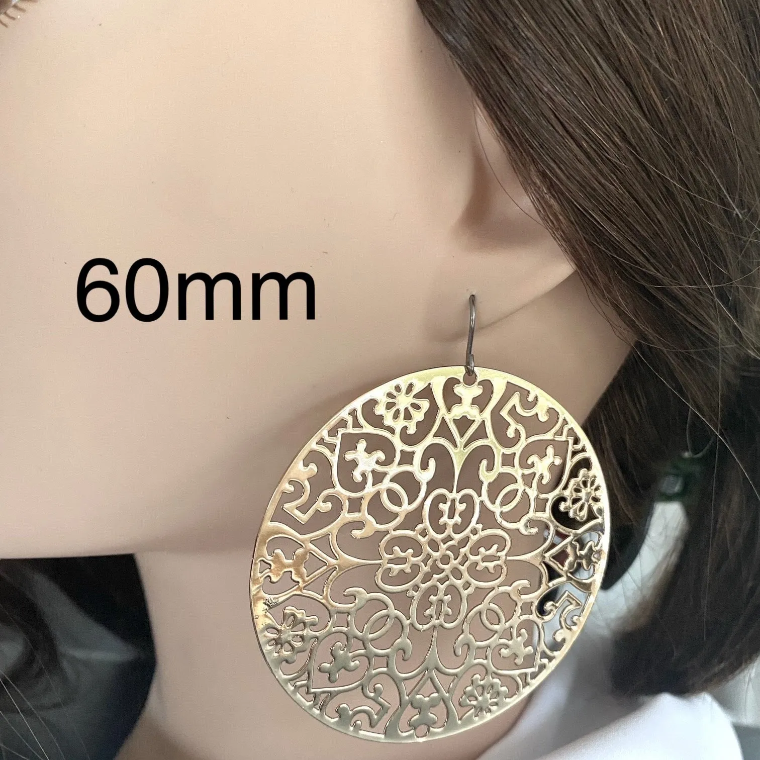 Gold Geometric disc earrings