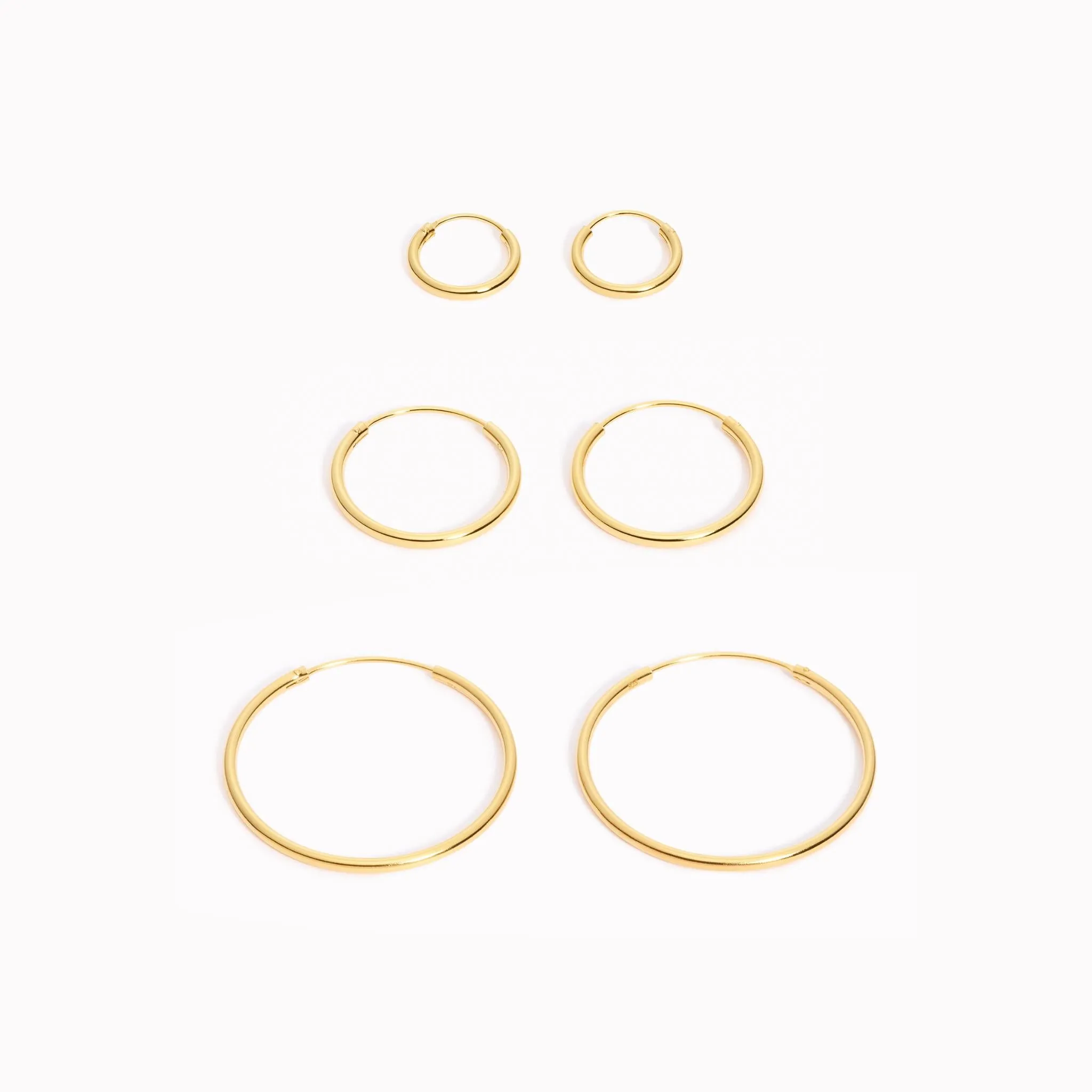 Gold Hoop Earrings Set