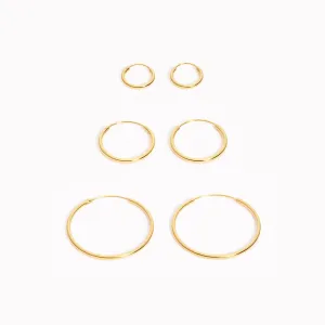 Gold Hoop Earrings Set