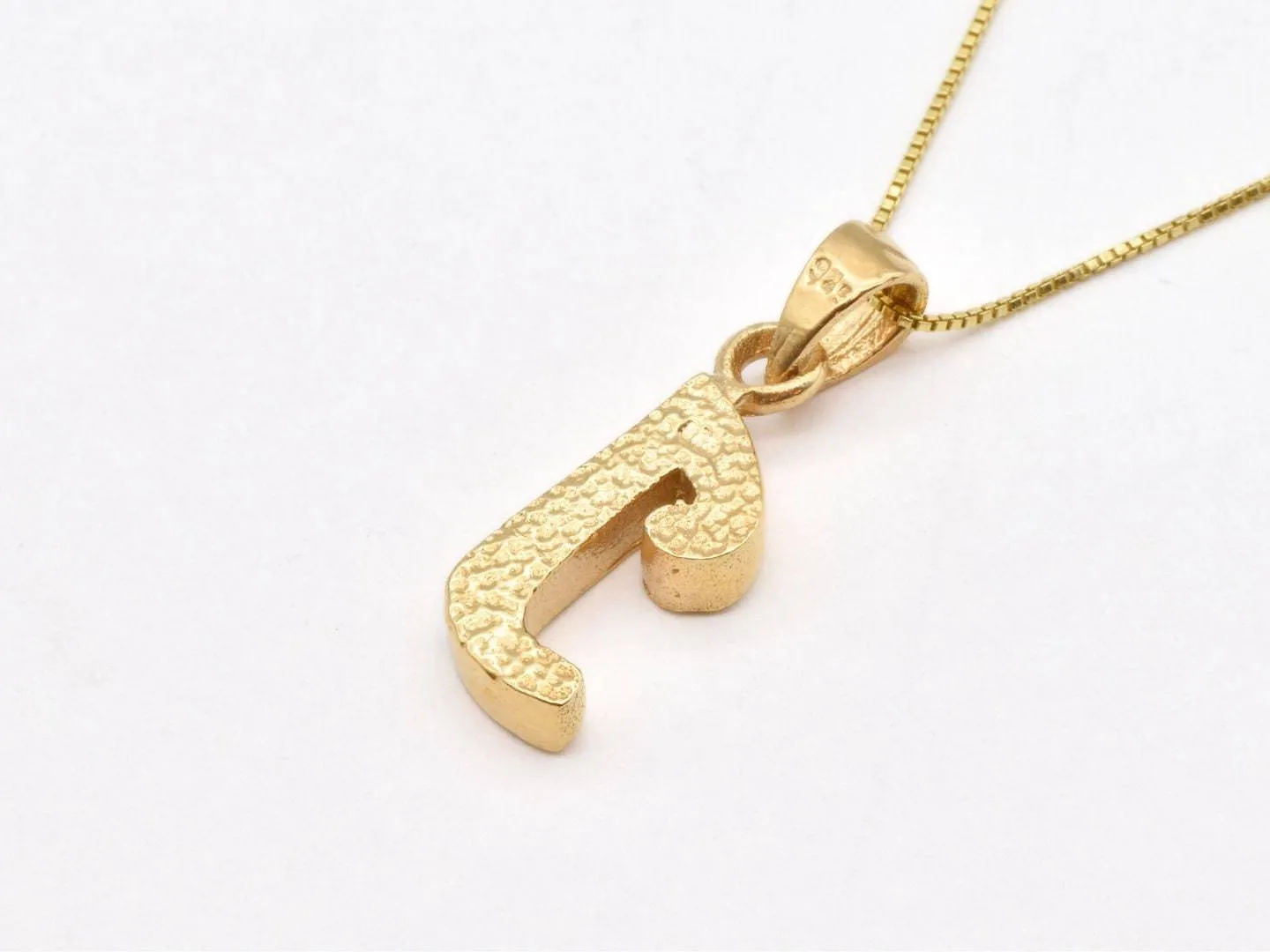 Gold Letter J Pendant - Alphabet Letter Necklace, Big Letter J Pendant