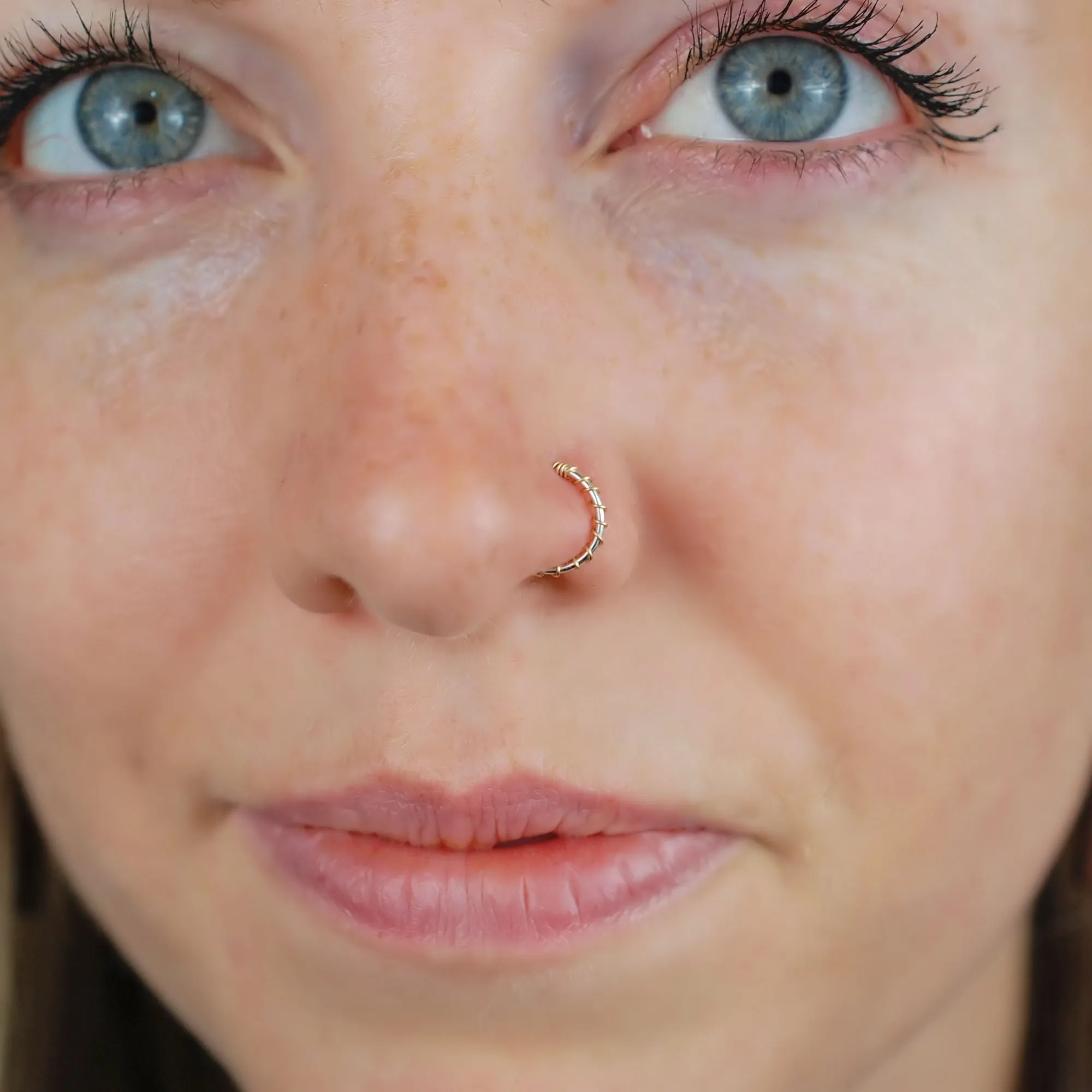 Gold on Silver Nose Ring