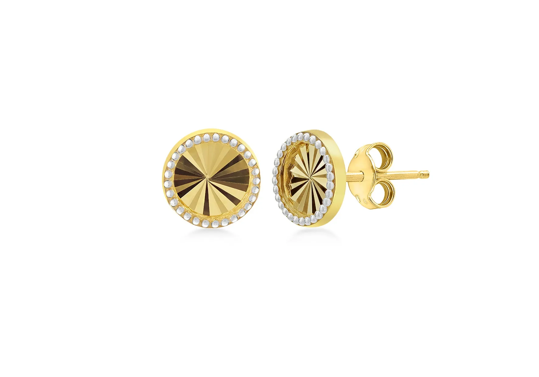 Gold Sun burst stud earrings 37384