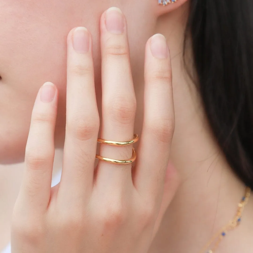 Gold Tubular Wrap Ring