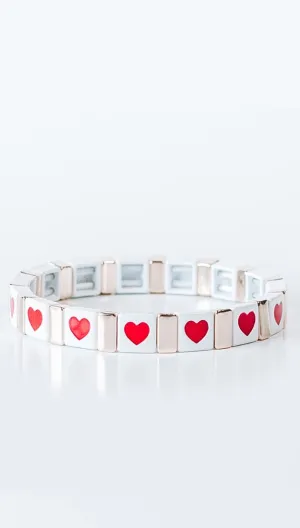 Hearts Block Letter Bracelet | Ryan Porter