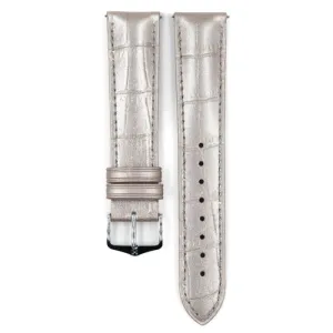 Hirsch DUKE METALLIC Calf Watch Strap in METALLIC SILVER