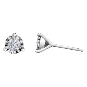 Illusion Set Diamond Martini Stud Earrings