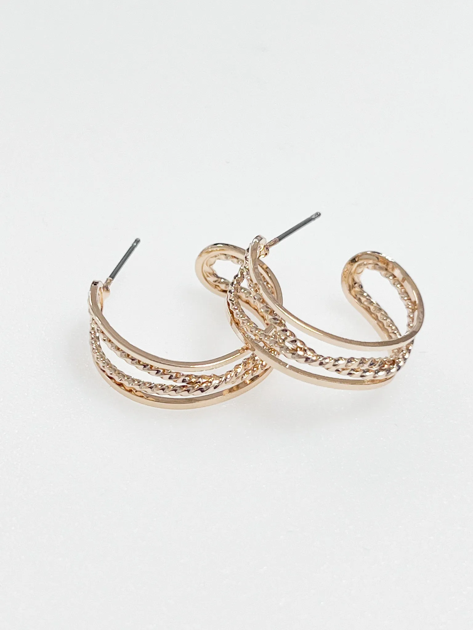 Josie - Twisted Gold Hoop Earrings