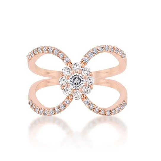 Joyce Rose Gold Delicate Floral Wrap Fashion Ring | 0.4ct