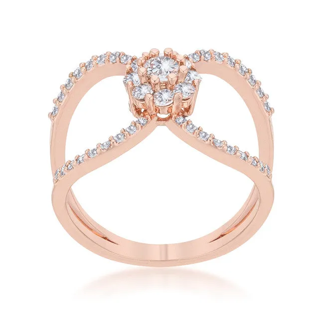 Joyce Rose Gold Delicate Floral Wrap Fashion Ring | 0.4ct