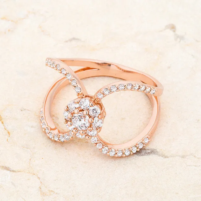 Joyce Rose Gold Delicate Floral Wrap Fashion Ring | 0.4ct