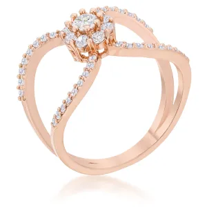 Joyce Rose Gold Delicate Floral Wrap Fashion Ring | 0.4ct