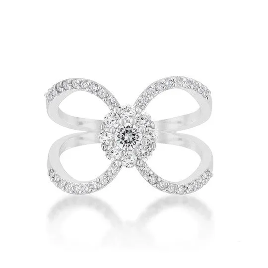 Joyce Silver Delicate Floral Wrap Fashion Ring | 0.4ct