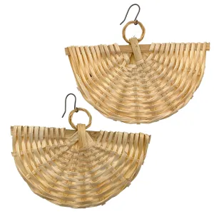 Large Fan bohemia style rattan earrings