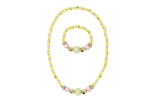 Lemon Delight Stretch Beaded Necklace & Bracelet Set