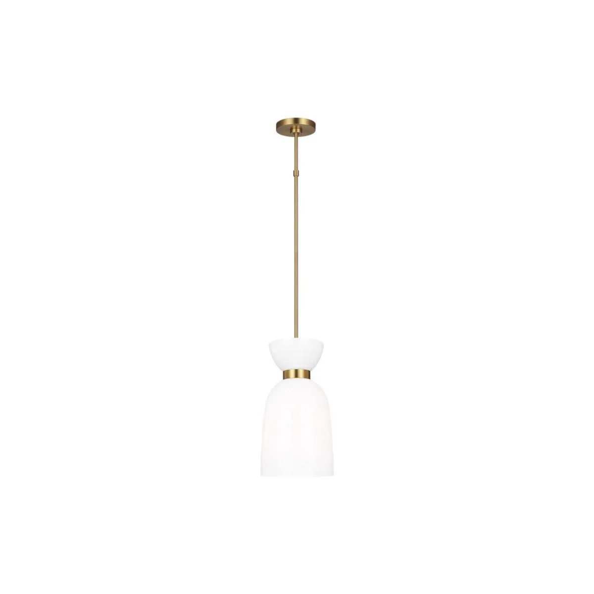 Londyn 9 in. Pendant Light Brushed Brass finish Milk White Shade