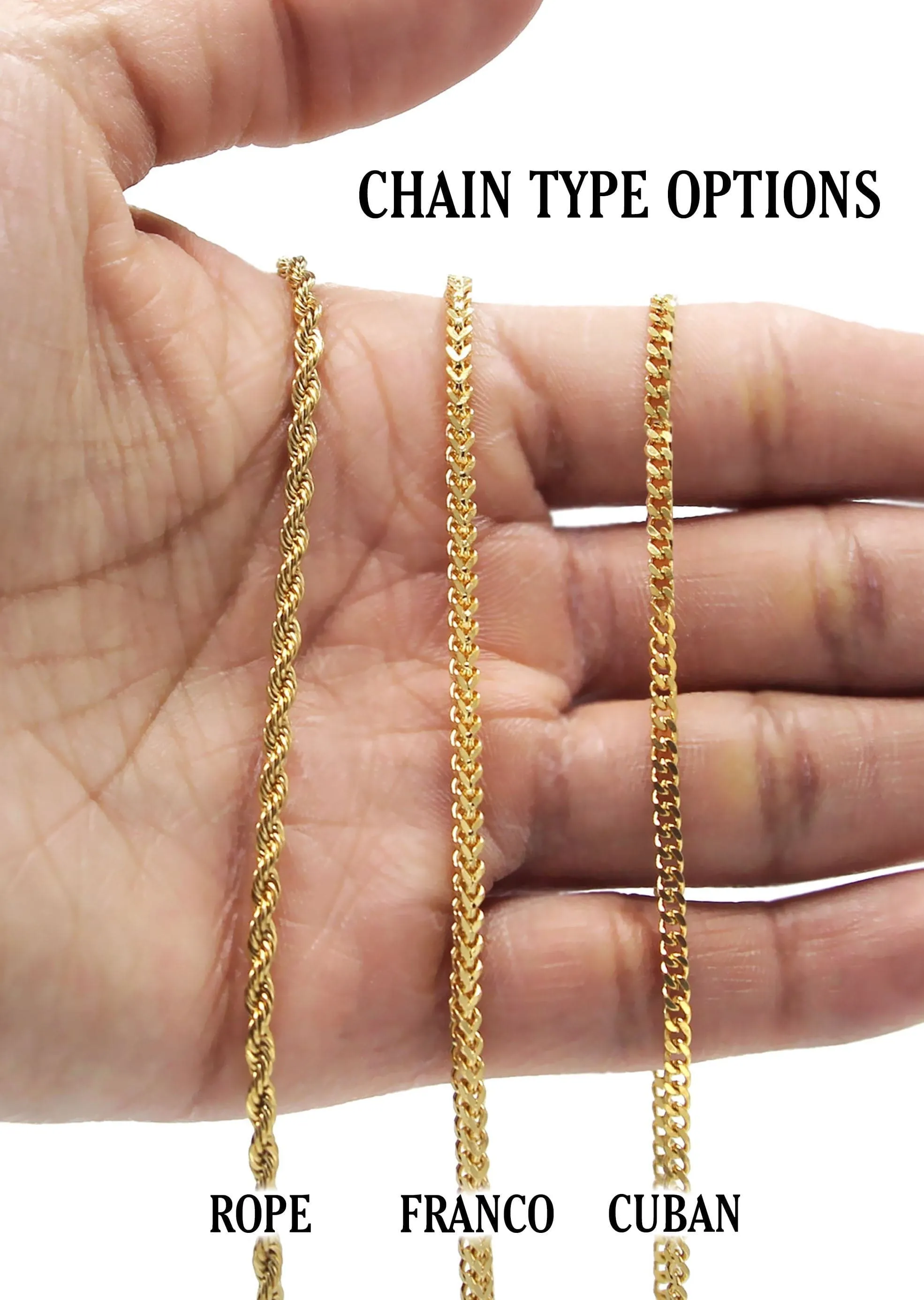 Mens Gold Plated Franco Chain & Praying Hands Pendant | Appx. 12 Grams