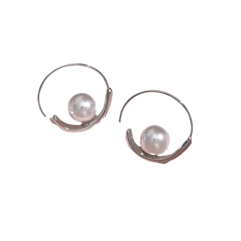 Modern hoop pearl earrings & stylish hoop pearl earrings