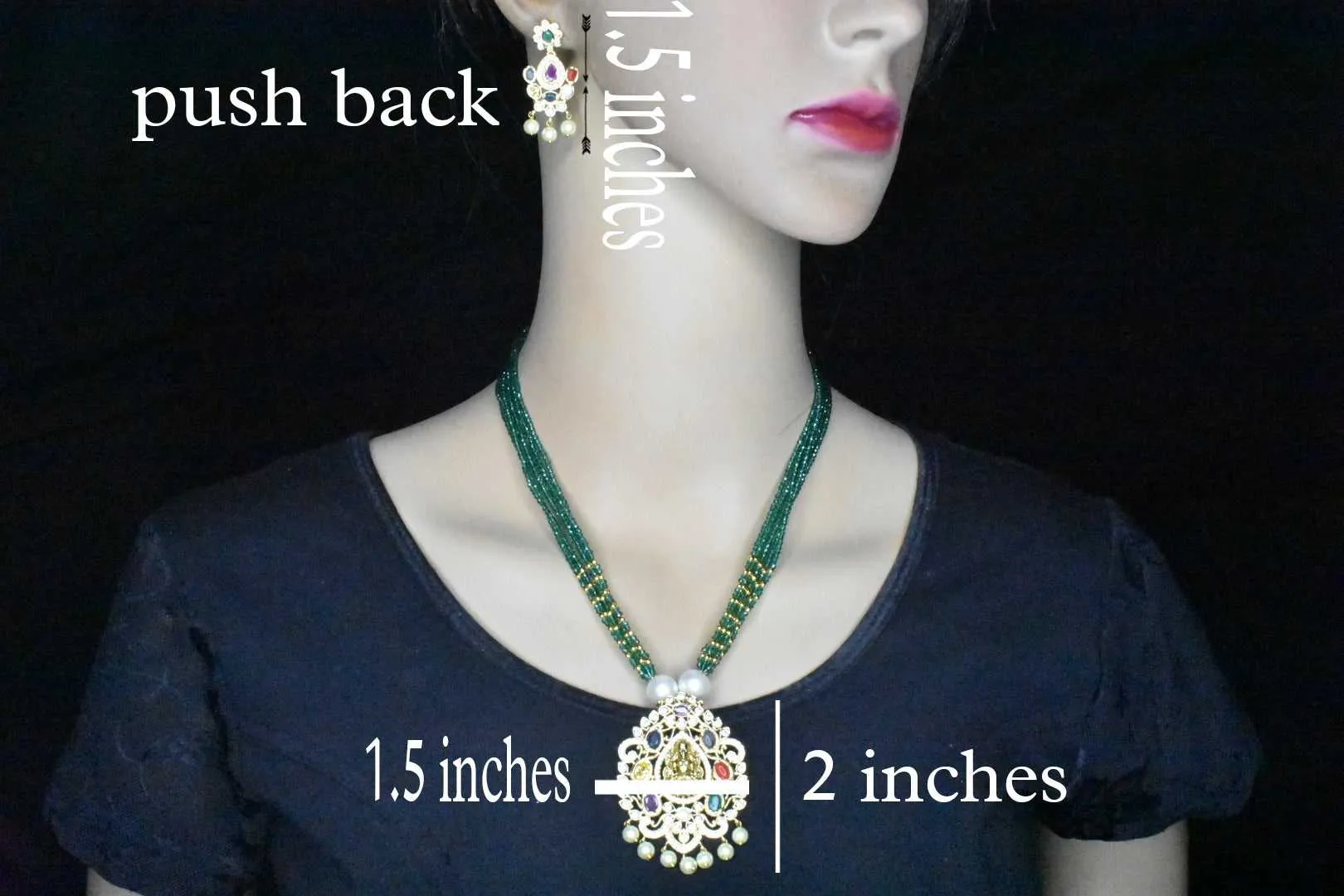 Navratna Laxmi Pendant Necklace