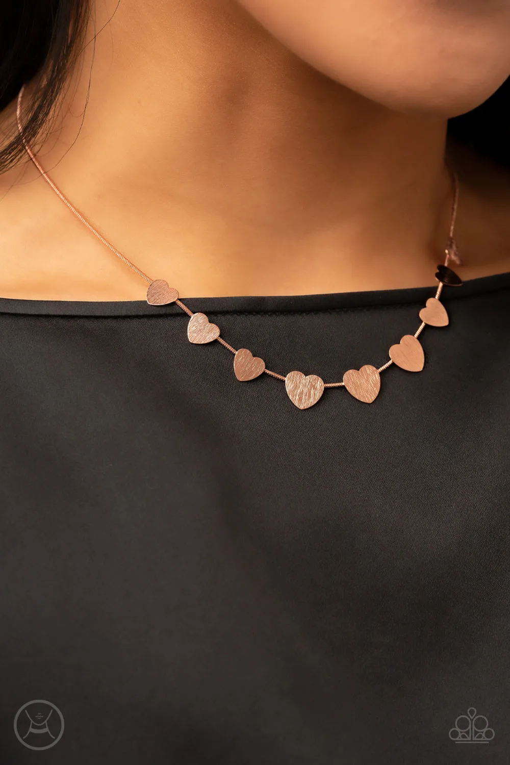 Open Door Jewelry - Dainty Desire - Copper Necklace - Paparazzi Accessories