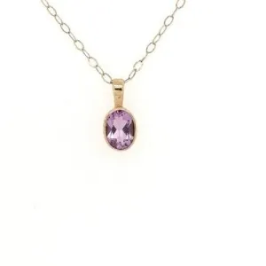 Oval Purple Pendant 9ct