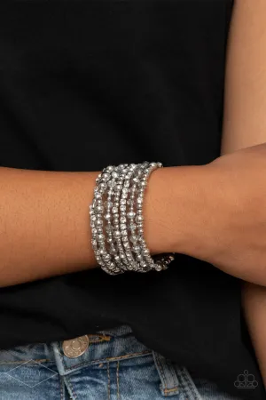 Paparazzi ICE Knowing You Silver Rhinestone 2020 Empower Me Pink Exclusive Bracelet