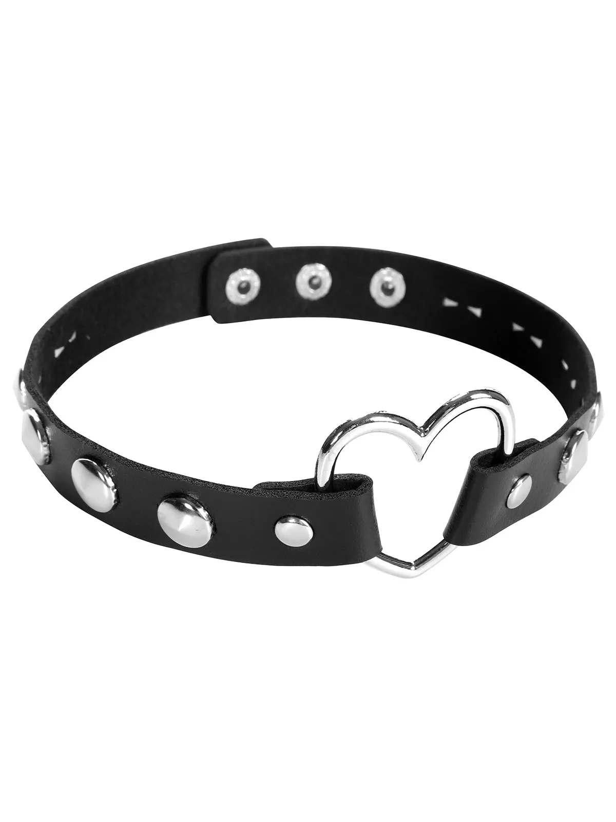 Punk Studded Leather Choker Necklace