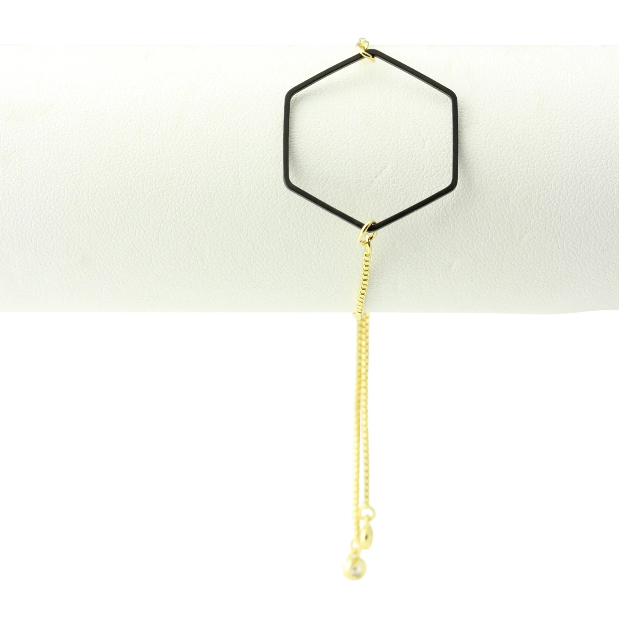 "Le Contour" Black Hexagon Bracelet