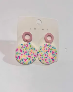 Rainbow Speck Round Post Earrings