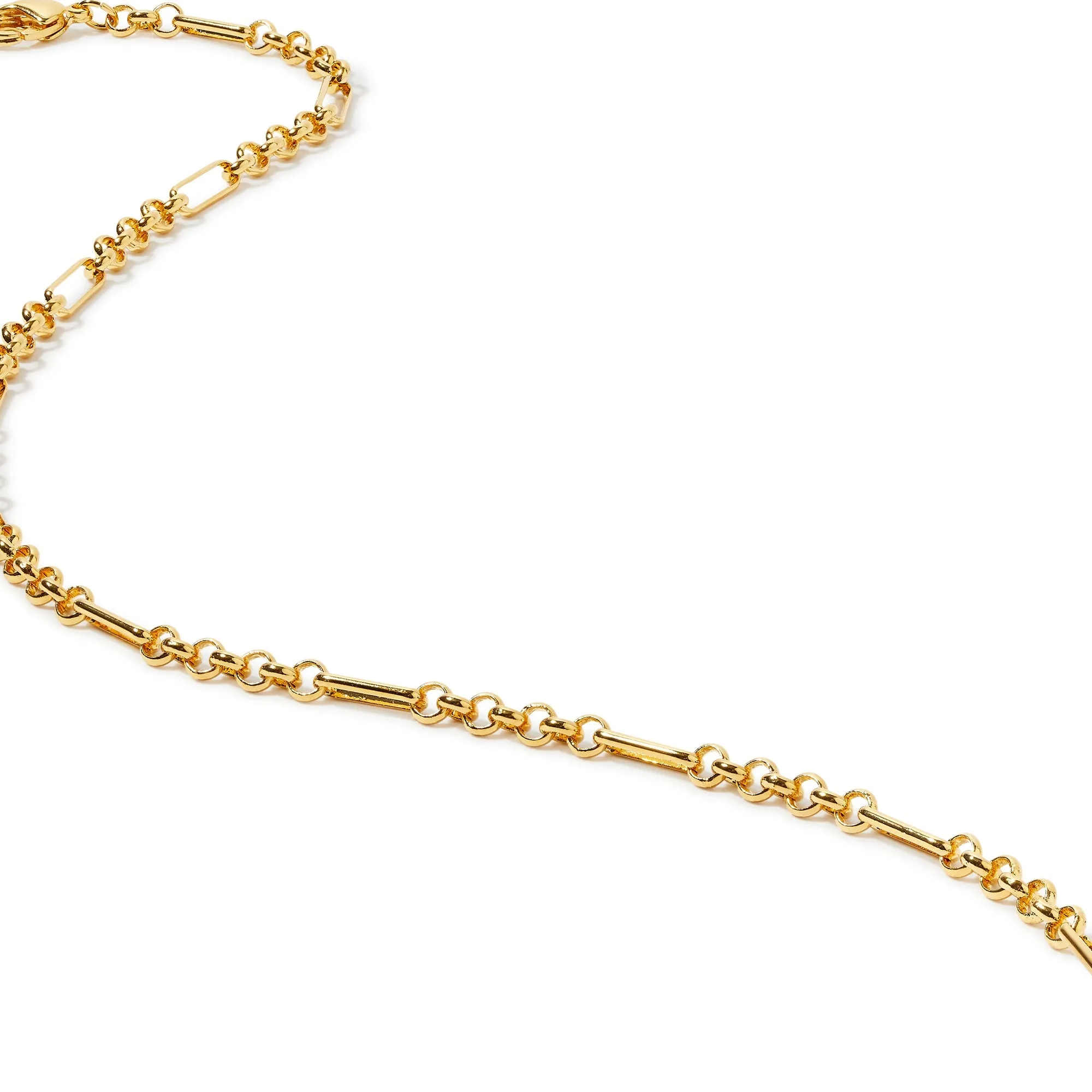 Real Gold Plated Z Figaro Chain Choker Necklace For Women By Accessorize London