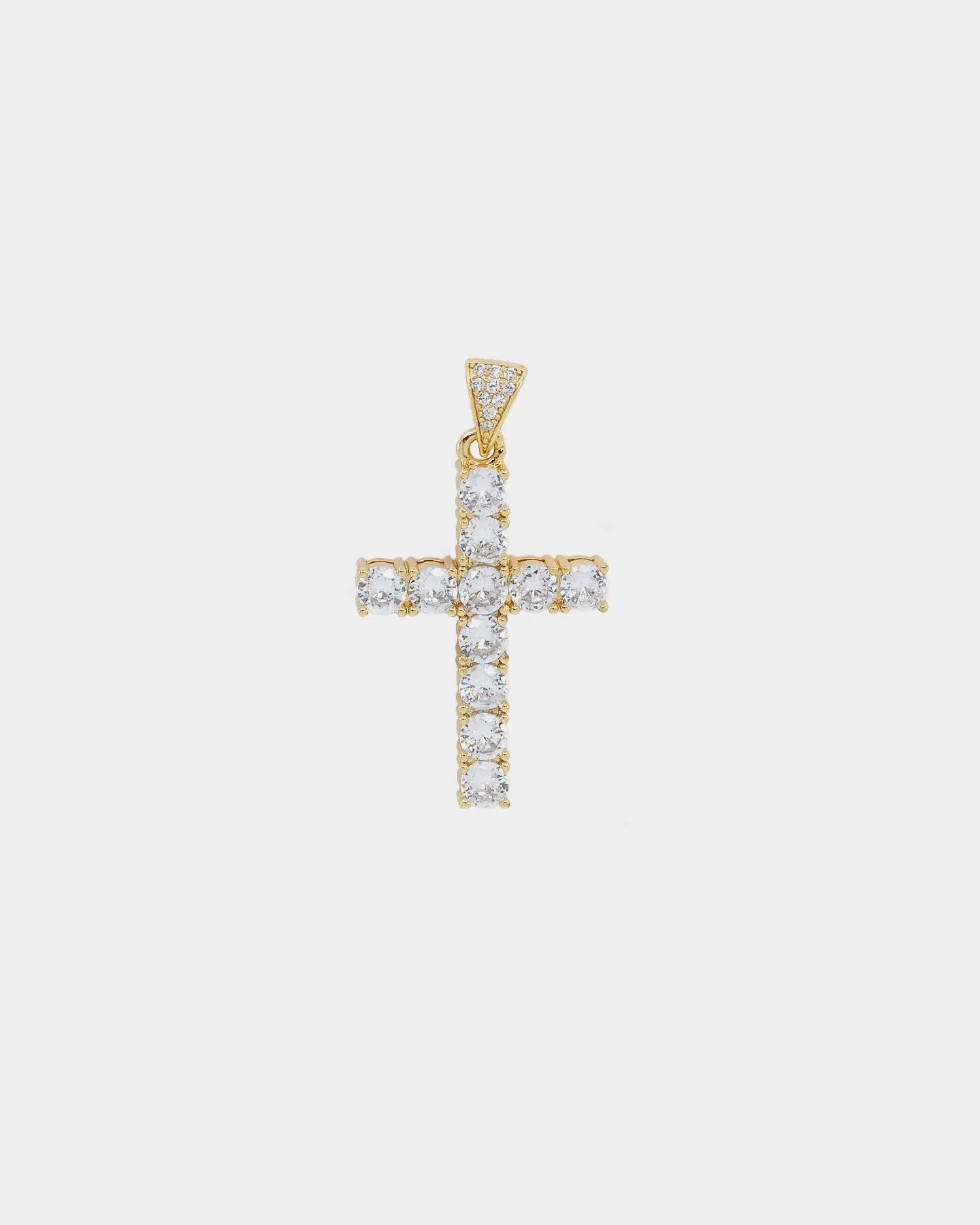 Saint Morta Iced Cross Pendant Gold