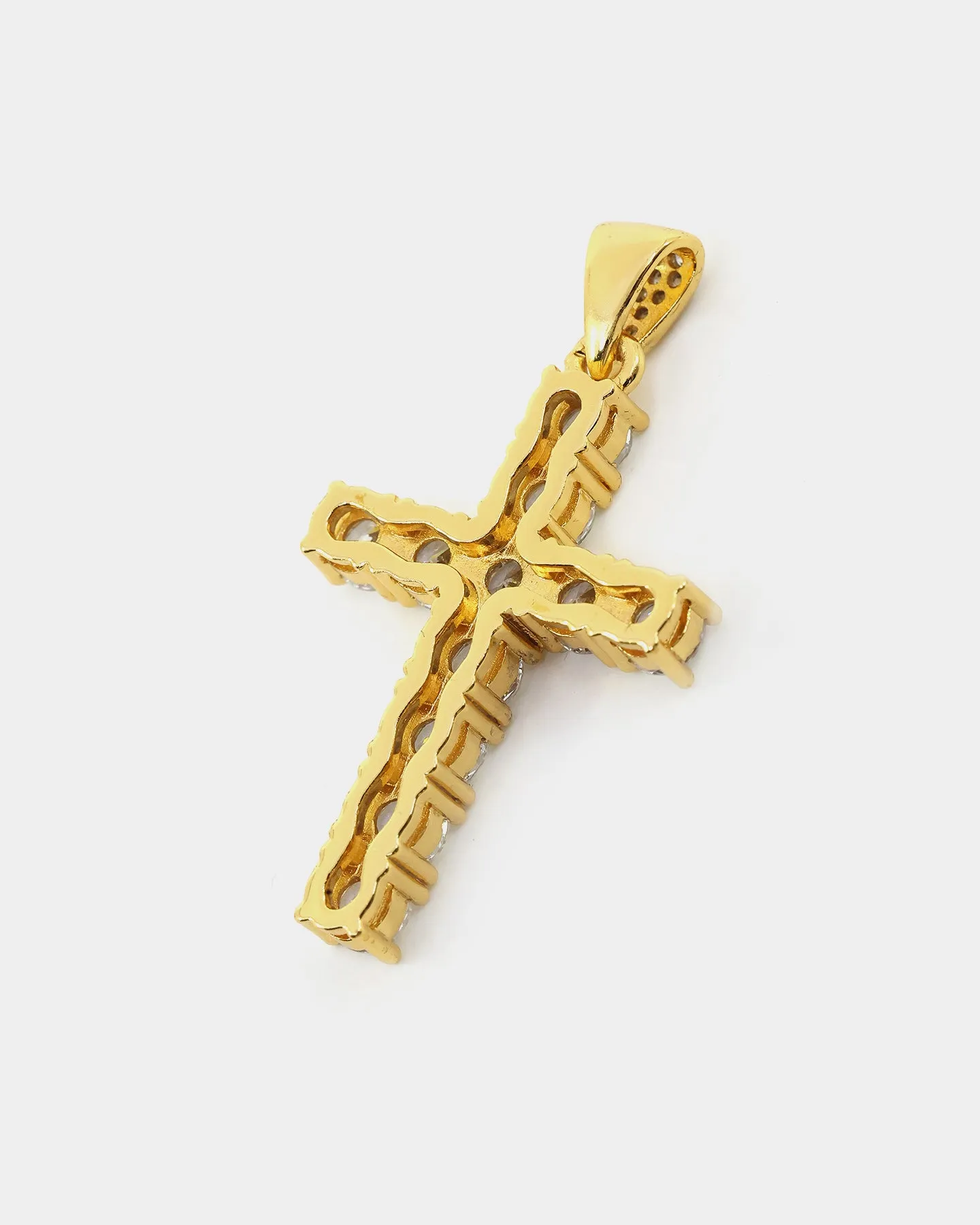 Saint Morta Iced Cross Pendant Gold