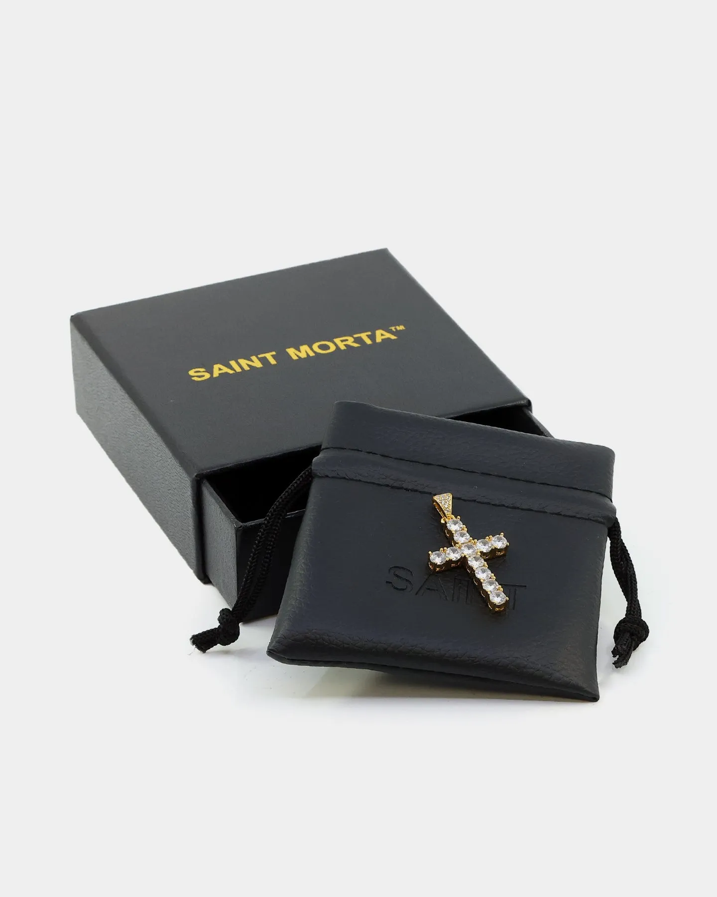 Saint Morta Iced Cross Pendant Gold