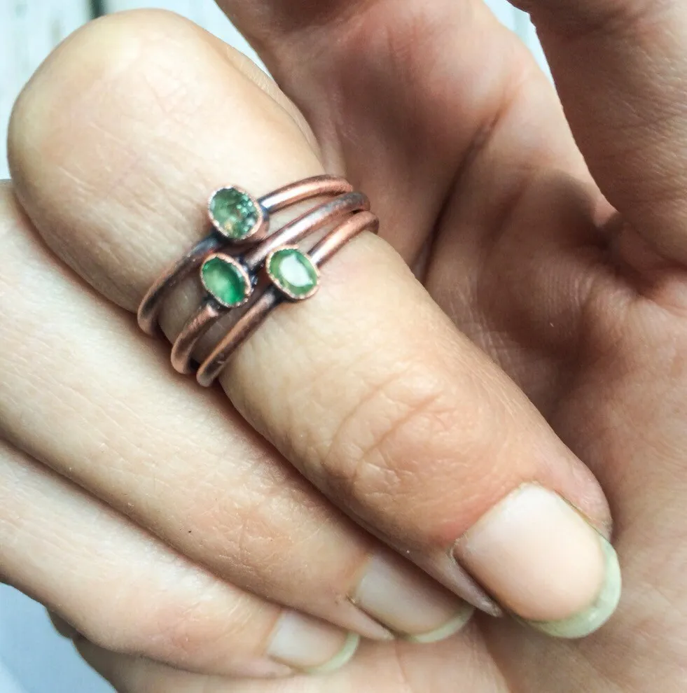 SALE Emerald birthstone ring | Emerald crystal ring