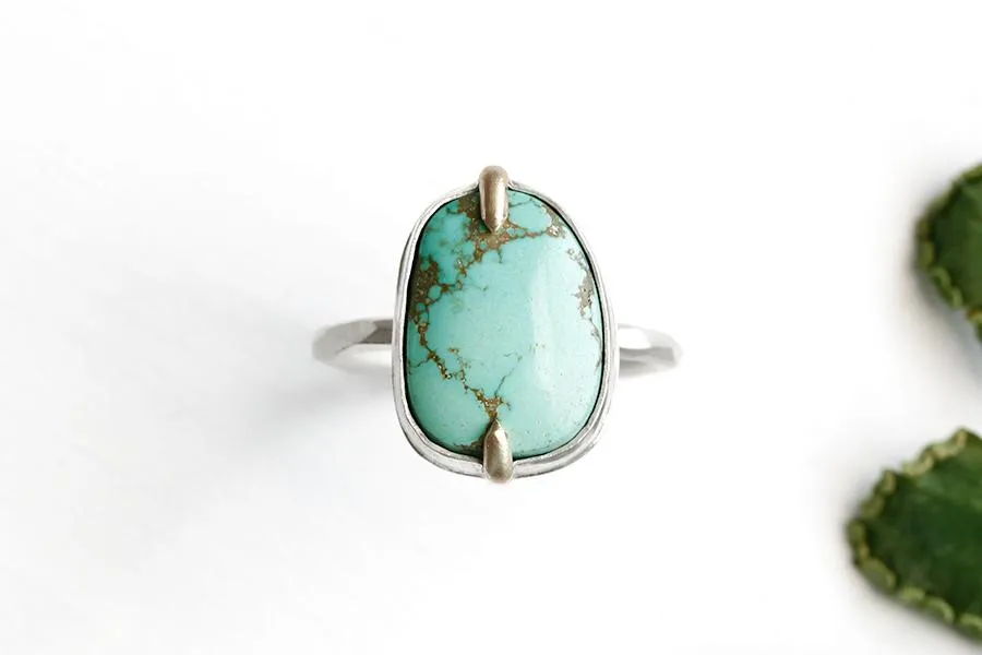 Silver   14k Turquoise Ring