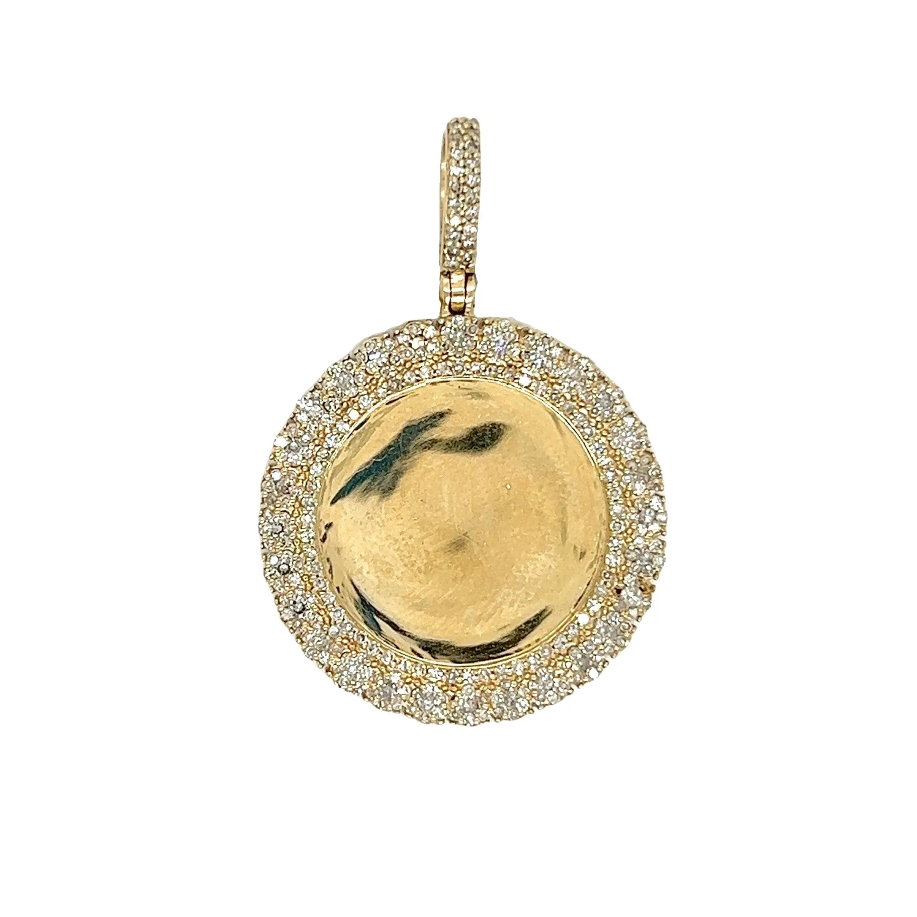 Small Luxe Circle Diamond Photo Pendant